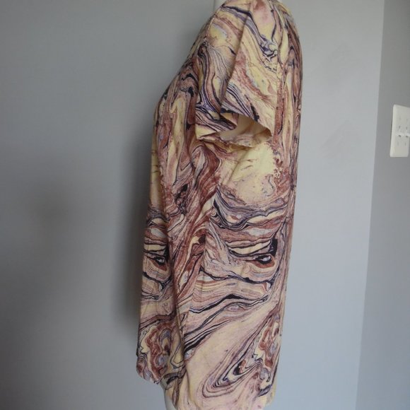 Mason Scotch & Soda Arctique T-Shirt Marble 100% Cotton Tee Abstract Print Top M - Picture 3 of 7